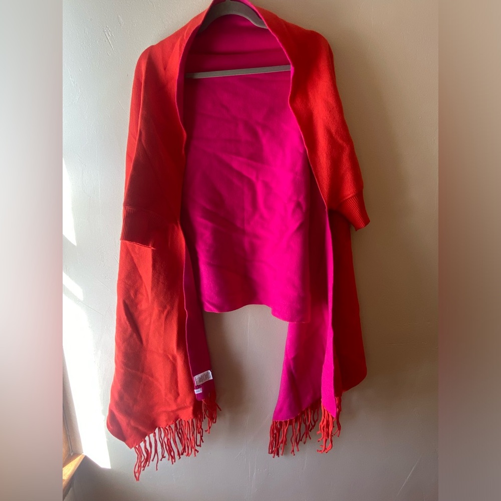 Orange and Pink travel wrap by Mersea with bag